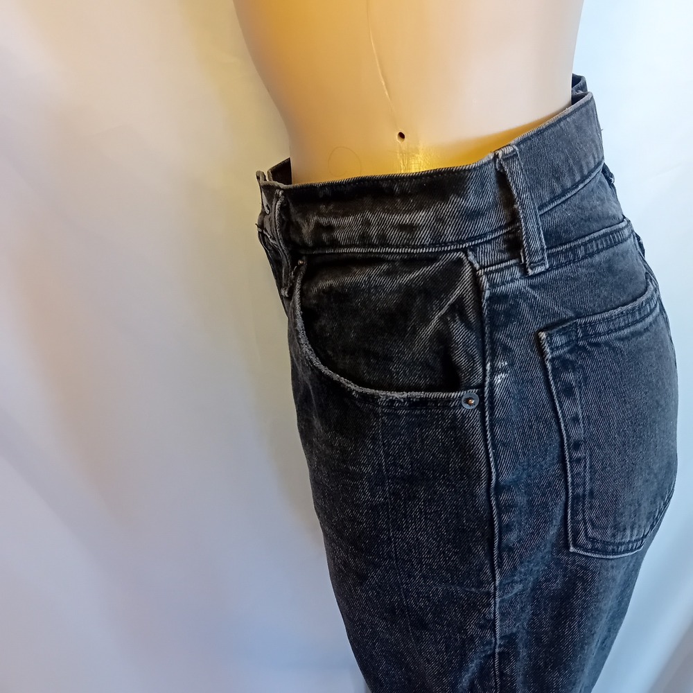 Abercrombie & Fitch Women's 90s Straight Jeans Ultra High Rise Black Wash 27/4R - Picture 9 of 16
